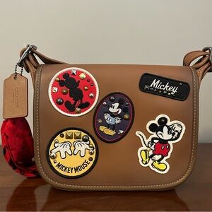 Coach Disney x Mickey Mouse Patch Patricia Saddle Bag